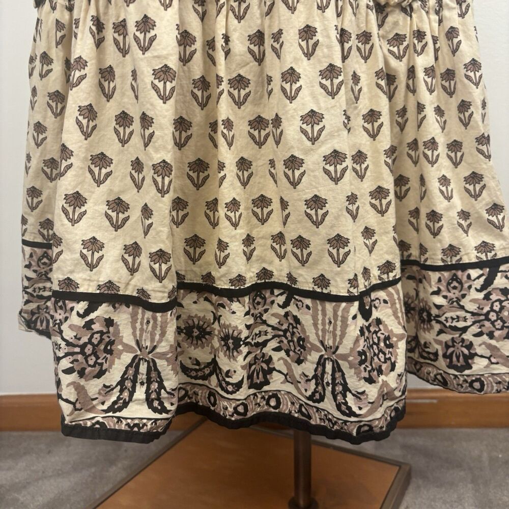 Philosophy Indira Floral Block Print Cream Tiered Maxi Ankle Dress Women Size XL - Picture 6 of 10
